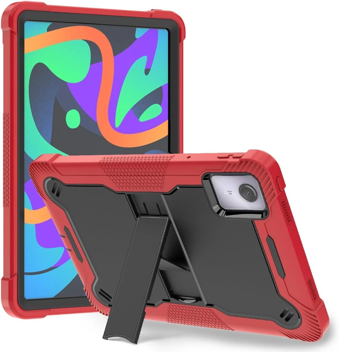 کیف محافظ تبلت سازگار با Lenovo Tab M11 مدل TB-330FU 2024، مقاوم، ضد ضربه، با طراحی ناهموار و پایه یکپارچه