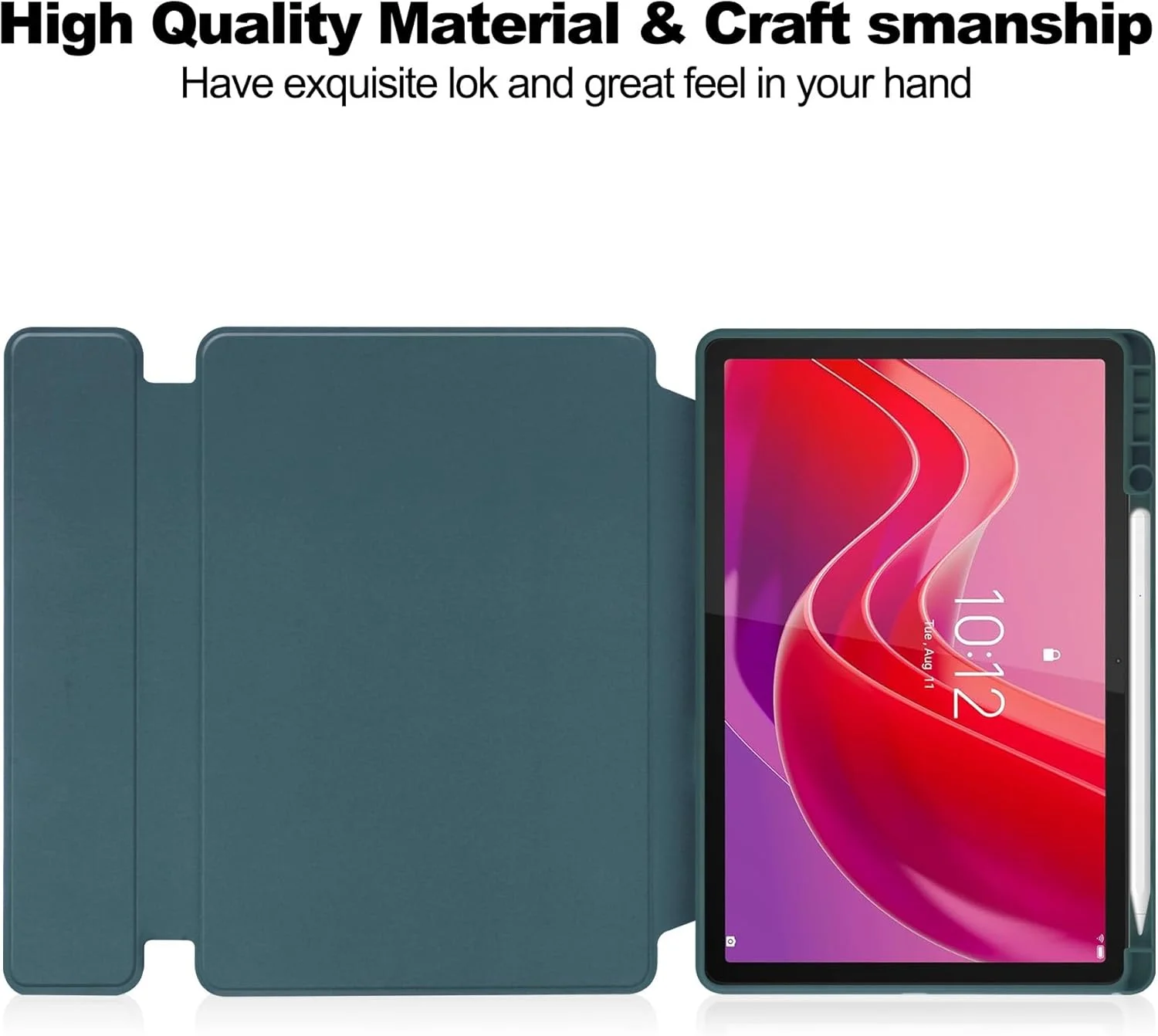 کیف تبلت مسافرتی با پشت شفاف سازگار با Lenovo Xiaoxin Pad 2024 (TB331FC) با جای قلم، پایه چرخان 360 درجه، کاور هوشمند تبلت تاشو، حالت خواب/بیدار