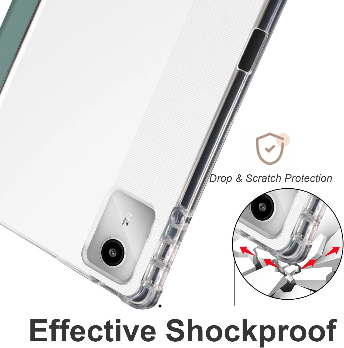 کیف تبلت سازگار با تبلت Lenovo Xiaoxin Pad 2024، کیف 11 اینچی، باریک، سبک وزن، محافظ، کاور هوشمند، ضد ضربه با قاب پشتی شفاف و جای مداد، قابلیت بیدار شدن/خواب خودکار