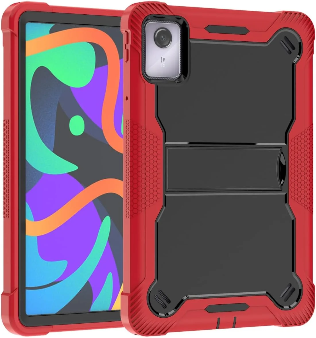 کیف محافظ تبلت سازگار با Lenovo Tab M11 مدل TB-330FU سال 2024، مقاوم، ضد ضربه، با طراحی ناهموار و پایه یکپارچه، مناسب برای تبلت 11 اینچی Lenovo M11