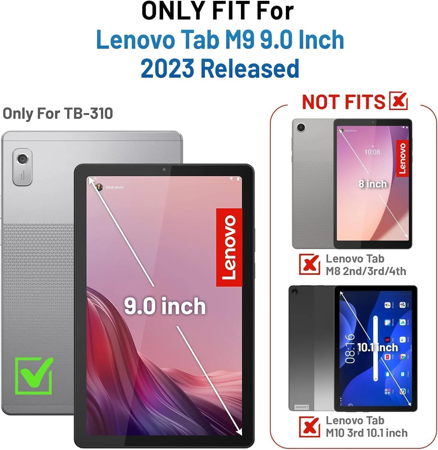 کاور تبلت لنوو تب M9 مدل HYAEcase سایز 9.0 اینچ (TB-310FU, عرضه شده در 2023)، کاور داخلی باریک از جنس TPU جیر با استند، پشتیبانی از حالت بیدار/خواب خودکار هوشمند با نگهدارنده کارت (صورتی)