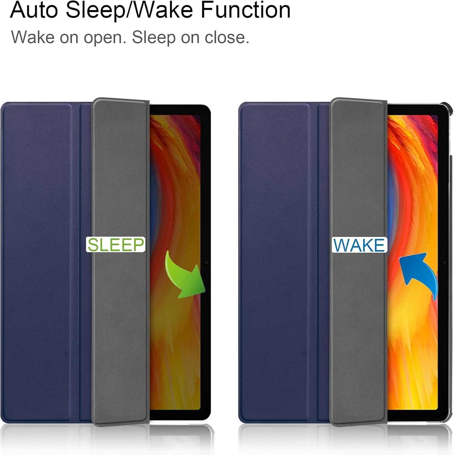 کیف تبلت مسافرتی سازگار با تبلت لنوو تب پلاس 11 اینچ 2021 (J607/606)، کاور هوشمند سه تایی باریک با قابلیت استند، زوایای دید چندگانه، کاور سخت