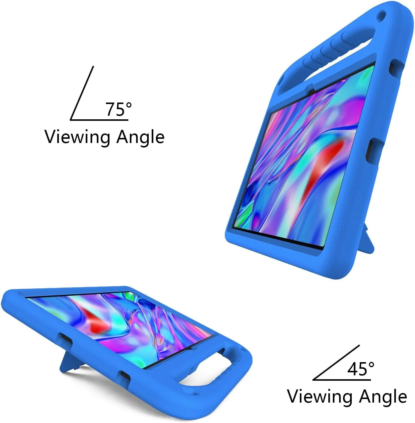 کیف تبلت سازگار با Lenovo Tab M10 Plus نسل 3، 10.6 اینچ 2022، ضد ضربه، با دسته، EVA، نگهدارنده، کیف تبلت مقاوم برای کودکان، محافظ سبک وزن (آبی)