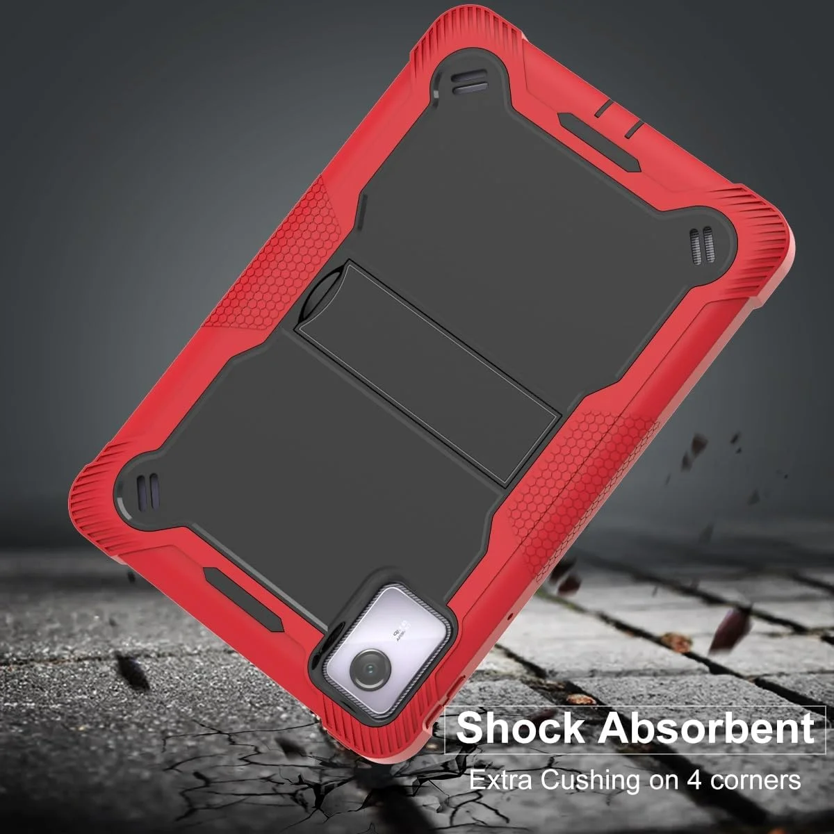 کیف محافظ تبلت سازگار با Lenovo Tab M11 مدل TB-330FU سال 2024، مقاوم، ضد ضربه، با طراحی ناهموار و پایه یکپارچه، مناسب برای تبلت 11 اینچی Lenovo M11