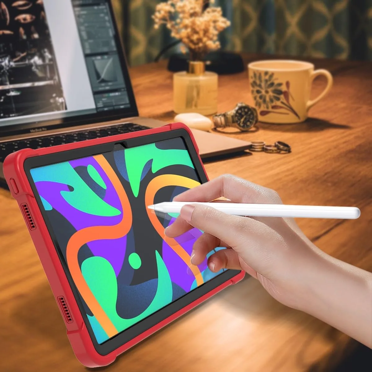 کیف محافظ تبلت سازگار با Lenovo Tab M11 مدل TB-330FU سال 2024، مقاوم، ضد ضربه، با طراحی ناهموار و پایه یکپارچه، مناسب برای تبلت 11 اینچی Lenovo M11