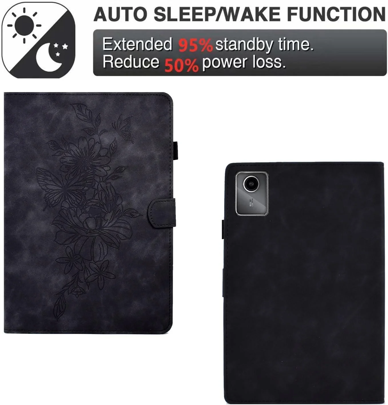 کیف چرمی تبلت پریمیوم مناسب برای لنوو تب M11 TB330FU/لنوو Xiaoxin Pad 2024 TB331FC، جلد محافظ تاشو باریک با قابلیت خواب و بیدار شدن خودکار