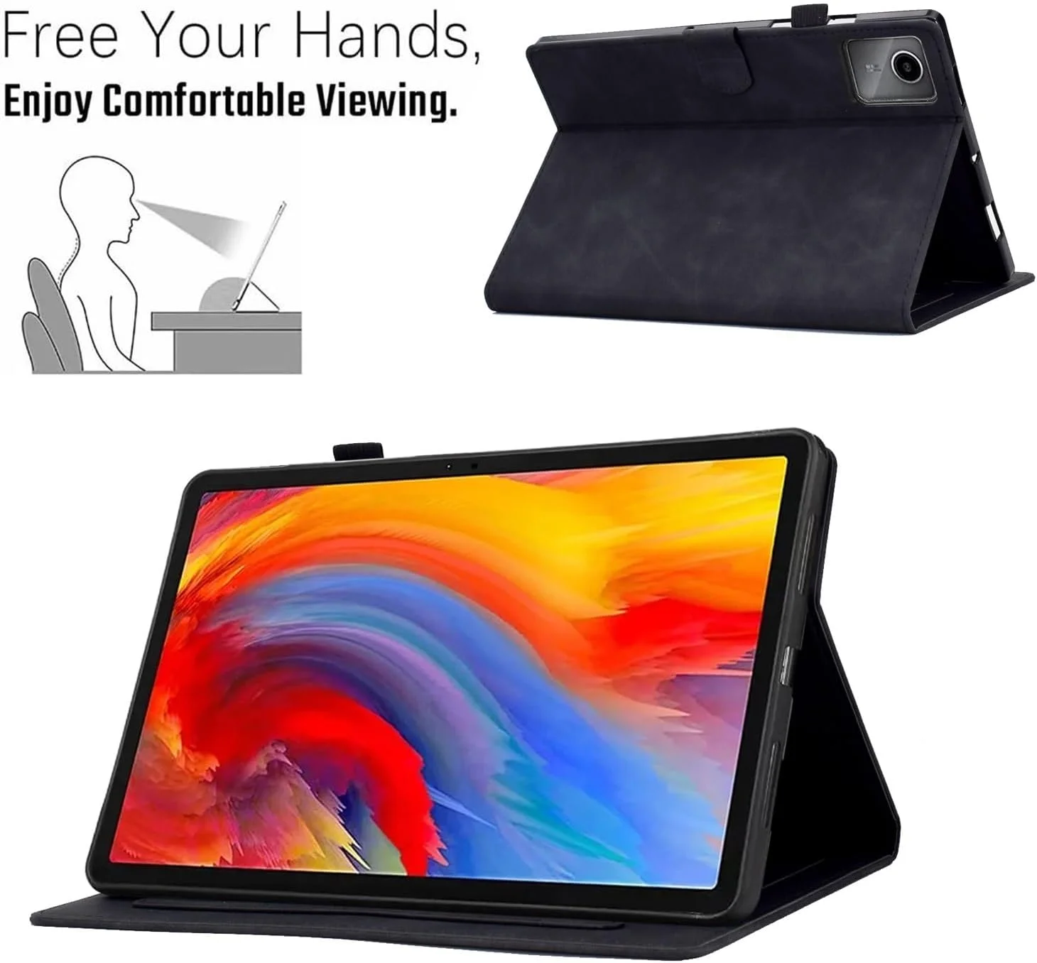 کیف چرمی تبلت پریمیوم مناسب برای لنوو تب M11 TB330FU/لنوو Xiaoxin Pad 2024 TB331FC، جلد محافظ تاشو باریک با قابلیت خواب و بیدار شدن خودکار