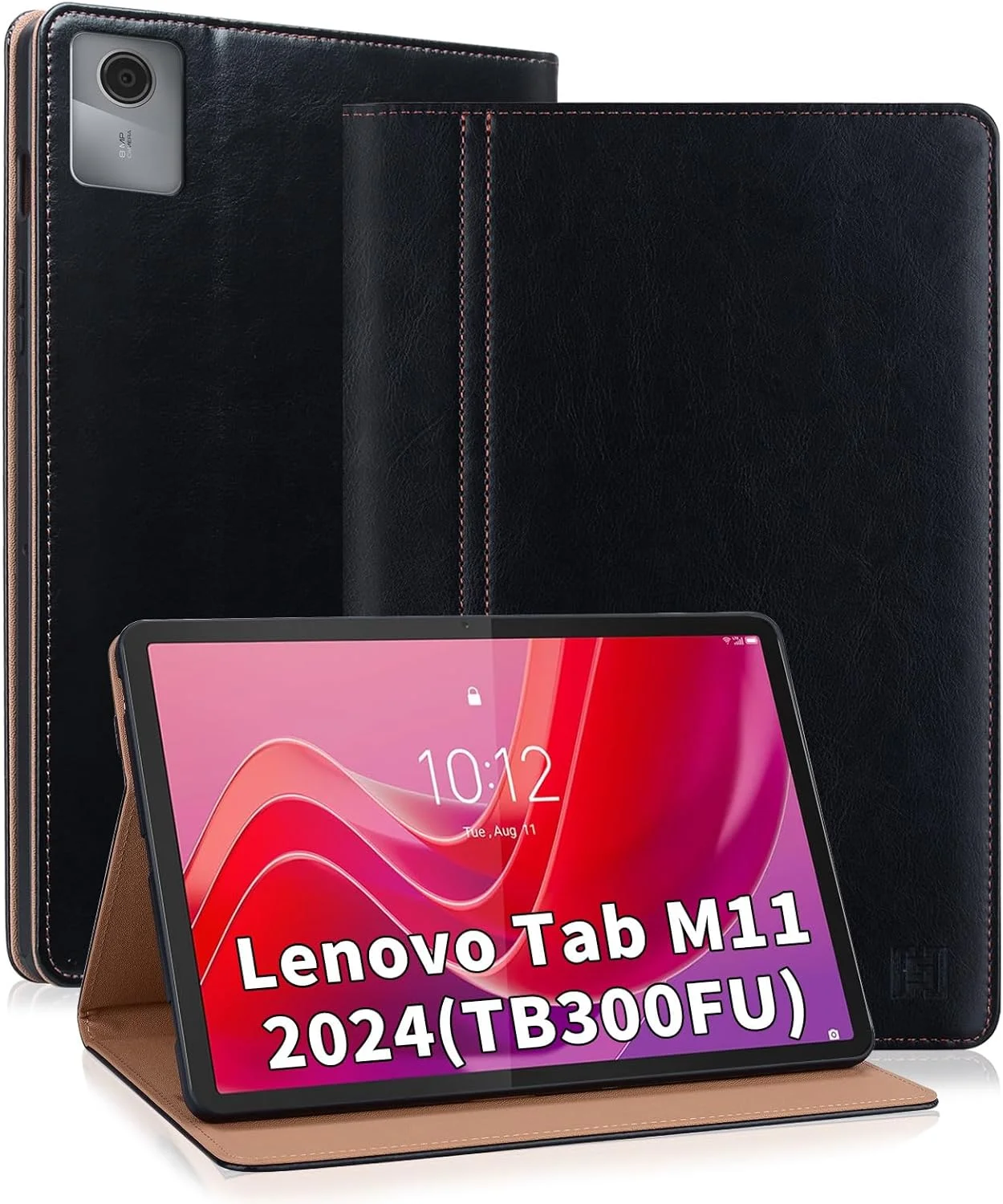 کاور محافظ تبلت Lenovo Tab M11 2024 TB300FU اون د فول با جای قلم، استند و جای کارت، کاور محافظ تبلت تاشو برای Lenovo Tab M11 (TB300) 11 اینچ - مشکی