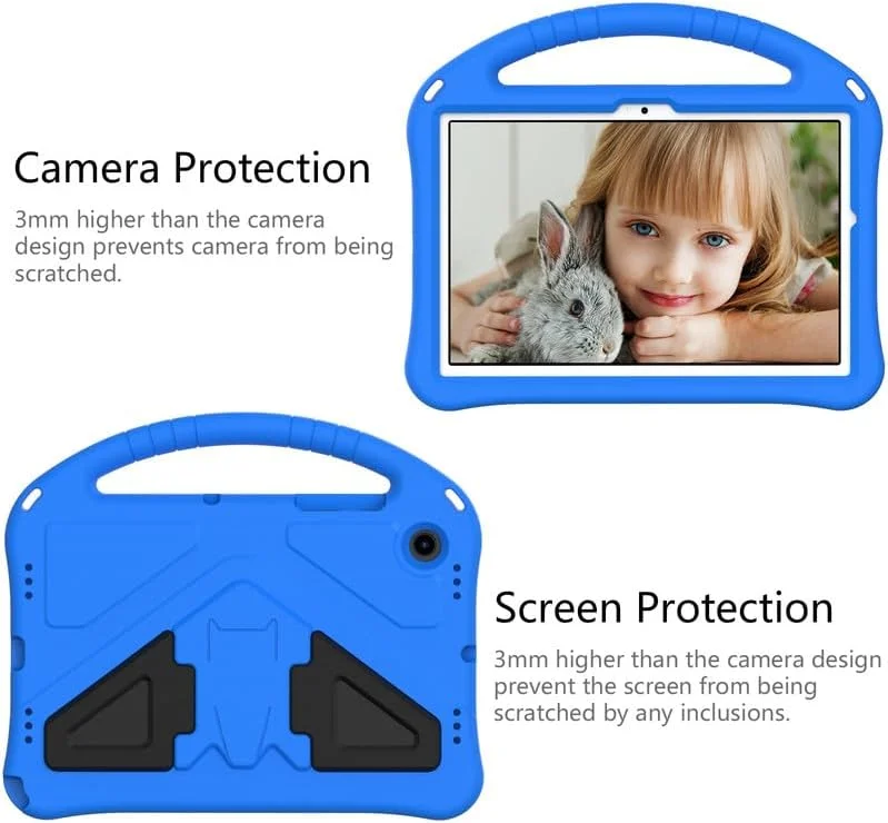 کیف محافظ کودکانه نیکاکیو مناسب تبلت لنوو تب K10 PRO TB-223FC، مقاوم در برابر ضربه، دارای دسته و استند، پوشش محافظ سبک وزن EVA، آبی
