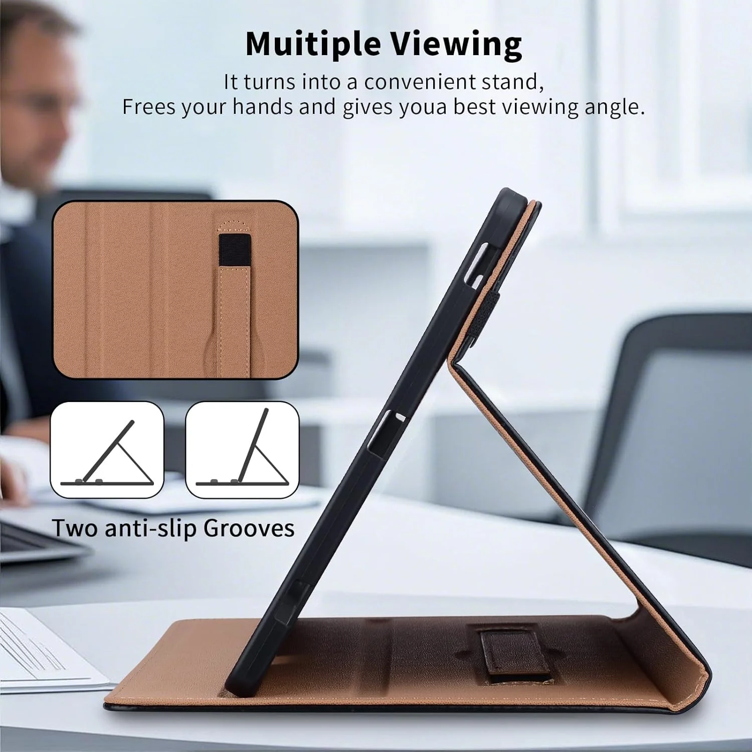 کاور محافظ تبلت Lenovo Tab M11 2024 TB300FU اون د فول با جای قلم، استند و جای کارت، کاور محافظ تبلت تاشو برای Lenovo Tab M11 (TB300) 11 اینچ - مشکی