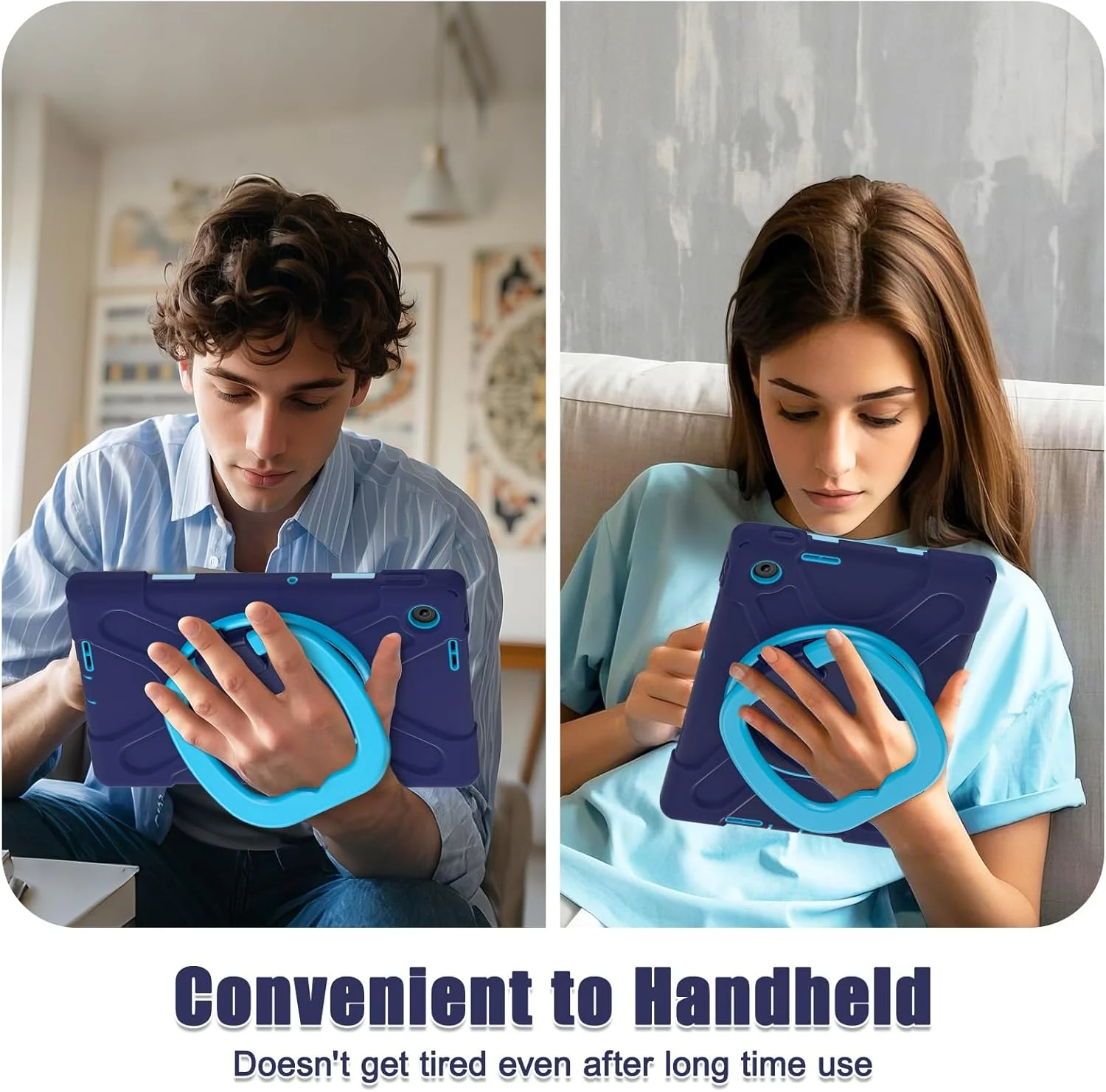 کاور مقاوم Gruattreay مناسب برای تبلت لنوو تب 10.1 اینچ (2025) مدل TB311FU TB311XU، کاور محافظتی ضد ضربه تمام بدنه با استند حلقه ای چرخان 360 درجه/دسته/بند شانه (مشکی)