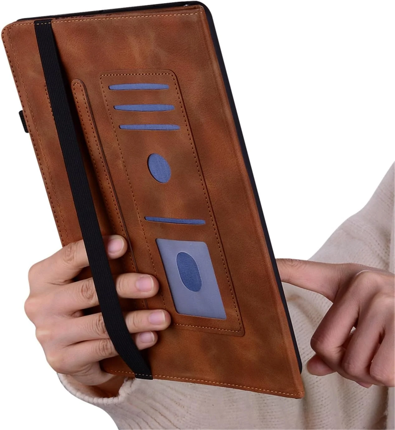 کیف تبلت HYAEcase مناسب برای لنوو تب M10 (نسل 3) TB-328FU /TB-328XU (2022) 10.1 اینچ، جلد تاشو چرمی PU ممتاز با نگهدارنده قلم و زوایای دید چندگانه و جای کارت (قهوه ای)