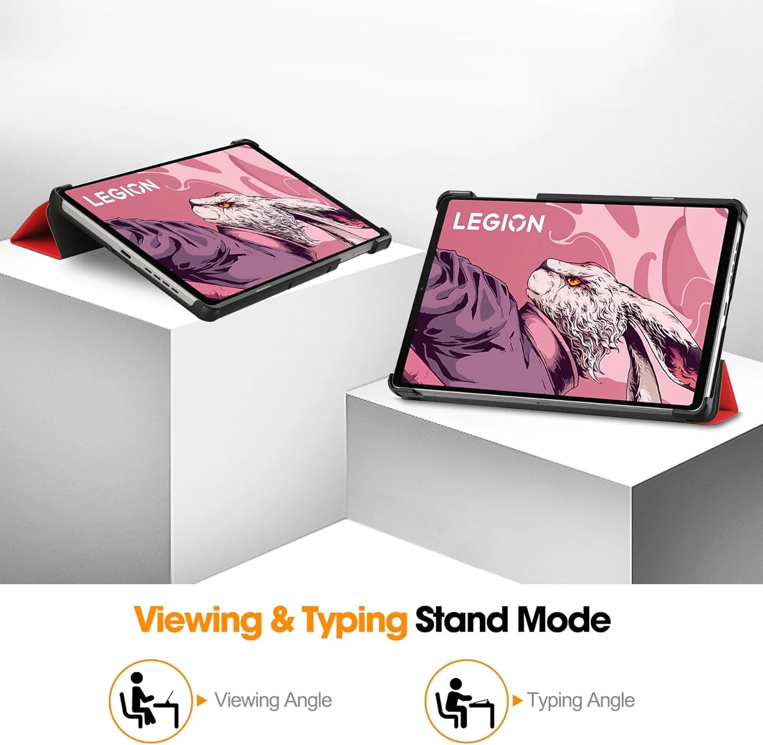 کیف تبلت RanTuo برای Lenovo Legion Y700 2023، چرم PU، سبک و نازک، ضد آب، ضد گرد و غبار، قاب محافظ ضد افتادن برای Lenovo Legion Y700 2023. (قرمز)