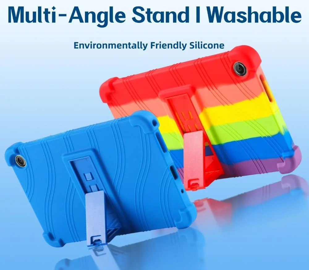 کاور سیلیکونی ضد ضربه تبلت لنوو تب وان TB305FU/تب K9 سایز 8.7 اینچ، با قابلیت استند، آبی تیره