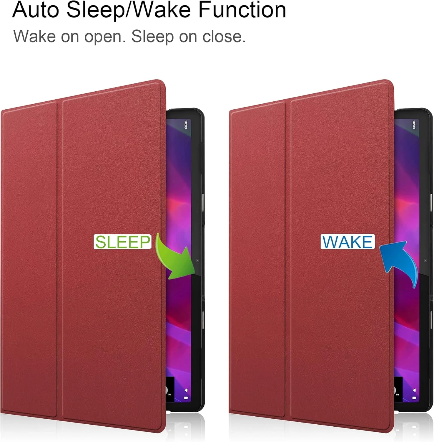 کیف تبلت RanTuo برای Lenovo Yoga Tab 11، چرم PU، سبک و نازک، ضد آب، ضد گرد و غبار، قاب محافظ ضد افتادن برای Lenovo Yoga Tab 11. (شرابی)