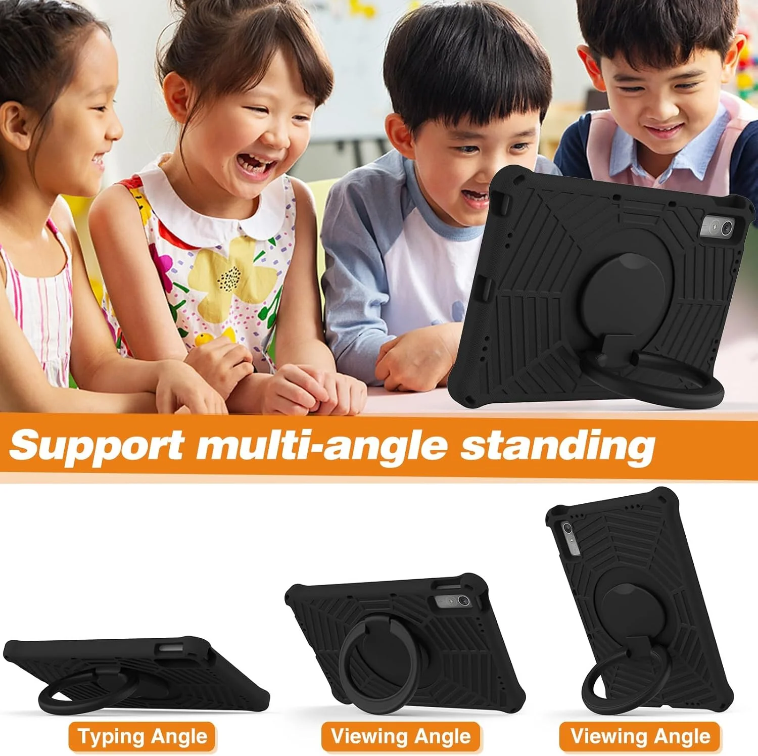 کیف تبلت مسافرتی ضد ضربه و مناسب کودکان سازگار با تبلت Lenovo Tab P11 Pro 11.2" نسل دوم 2022 (TB-138FC/TB-132FU)، دارای دسته گردان سبک وزن + بند شانه محافظ
