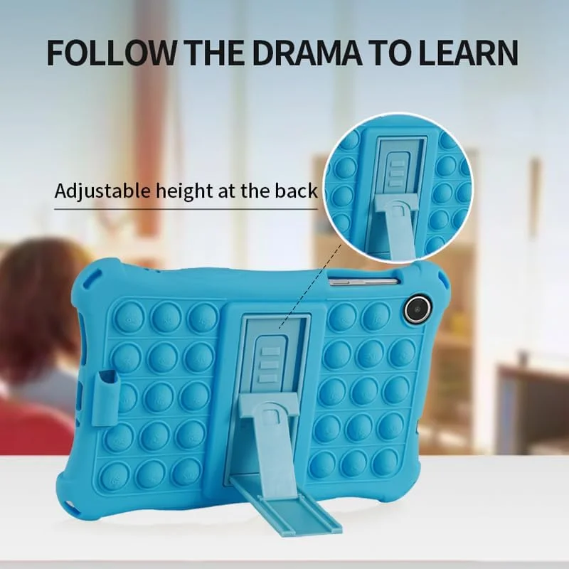 Misenya Case for Lenovo M8 4th TB-300FU 8-inch Tablet with Lanyard/Stylus/Pen Holder Soft Multi-Angle Case for Lenovo M8 4th TB-300FU (Colorful Pink)