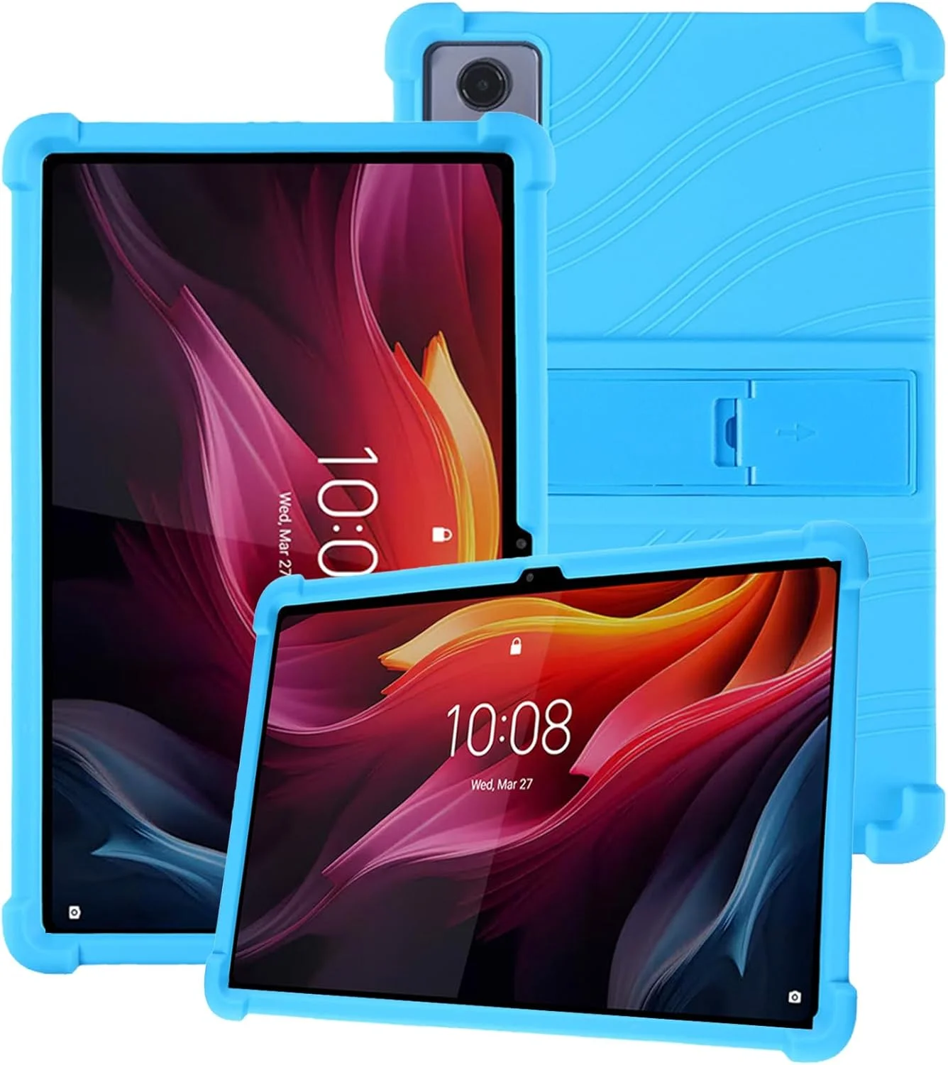 کاور سیلیکونی تبلت لنوو K11 Plus 11.45 اینچ TB352FU با پوشش کامل، ضد ضربه، ضد خش، پایه قابل تنظیم و محافظت از دوربین، آبی روشن