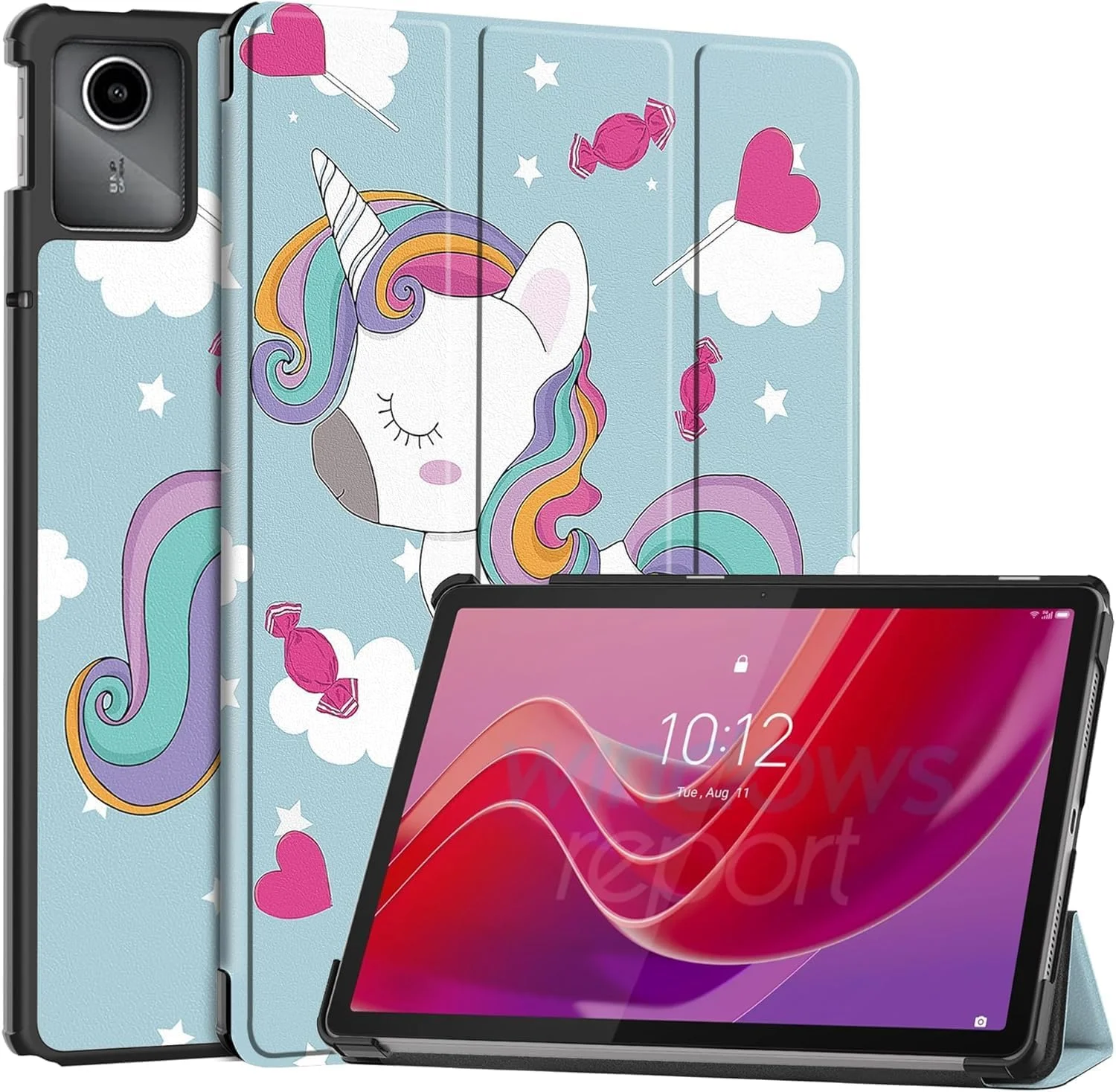 کاور تبلت Gruattreay سازگار با Lenovo Tab M11، چرم PU، سبک و نازک، ضد آب، ضد گرد و غبار، کاور محافظ ضد ضربه برای Lenovo Tab M11 (تک شاخ)