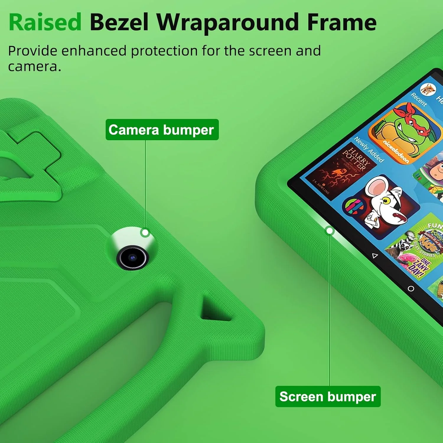 کیف تبلت 7 اینچی 2022 مناسب کودکان، نه برای تبلت لنوو سامسونگ - کیف محافظ ضد ضربه Dinines با دسته و پایه برای تبلت 7 اینچی، سبز کیف تبلت 7 اینچی 2022 مناسب کودکان، نه برای تبلت لنوو سامسونگ - کیف محافظ ضد ضربه Dinines با دسته و پایه برای تبلت 7 اینچی، سبز
