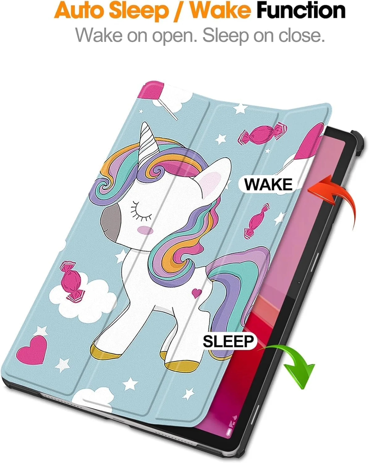 کاور تبلت Gruattreay سازگار با Lenovo Tab M11، چرم PU، سبک و نازک، ضد آب، ضد گرد و غبار، کاور محافظ ضد ضربه برای Lenovo Tab M11 (تک شاخ)