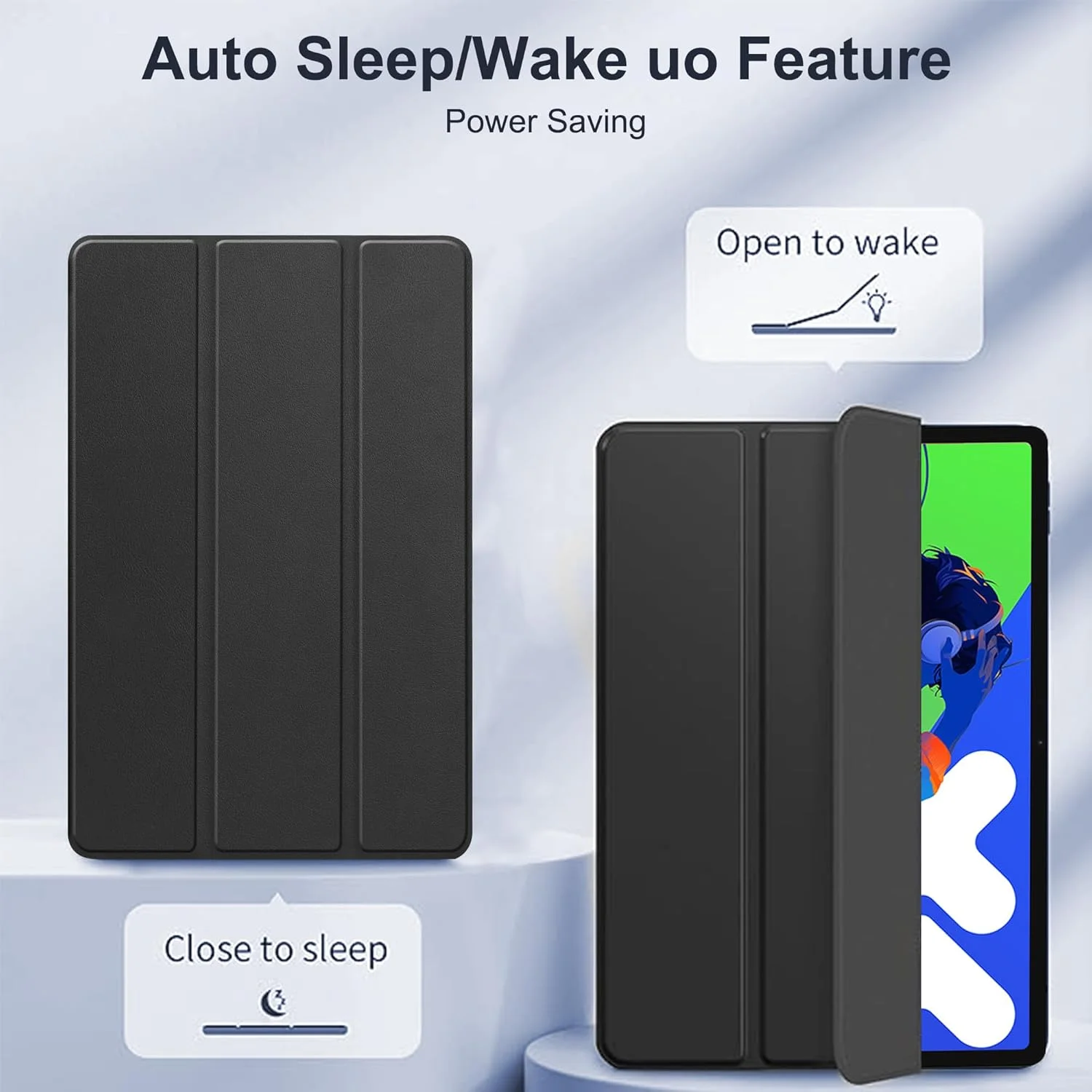 کاور محافظ تبلت لنوو تب P12 سایز 12.7 اینچ مدل 2024 به همراه یک عدد محافظ صفحه نمایش شیشه ای - مشکی