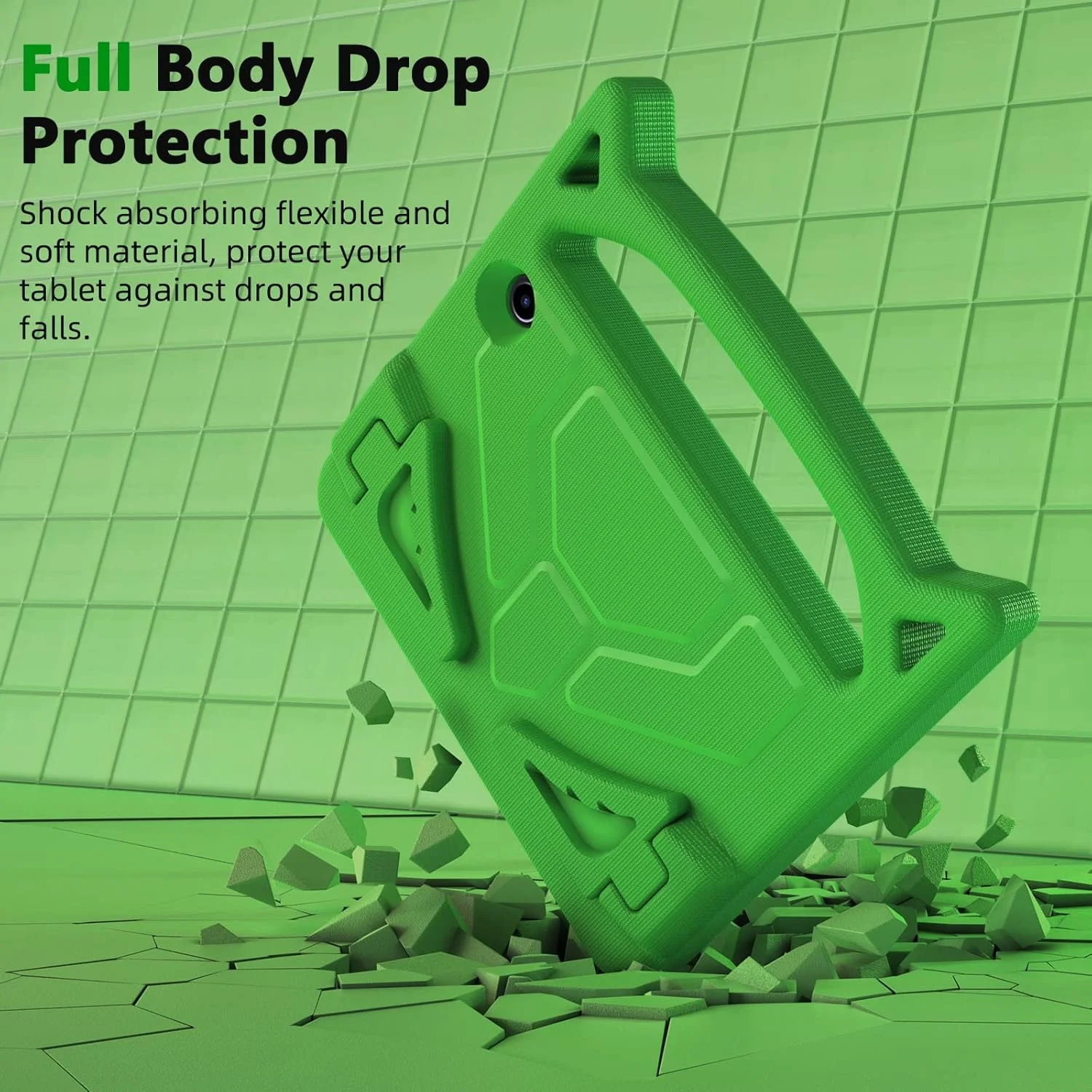 کیف تبلت 7 اینچی 2022 مناسب کودکان، نه برای تبلت لنوو سامسونگ - کیف محافظ ضد ضربه Dinines با دسته و پایه برای تبلت 7 اینچی، سبز کیف تبلت 7 اینچی 2022 مناسب کودکان، نه برای تبلت لنوو سامسونگ - کیف محافظ ضد ضربه Dinines با دسته و پایه برای تبلت 7 اینچی، سبز