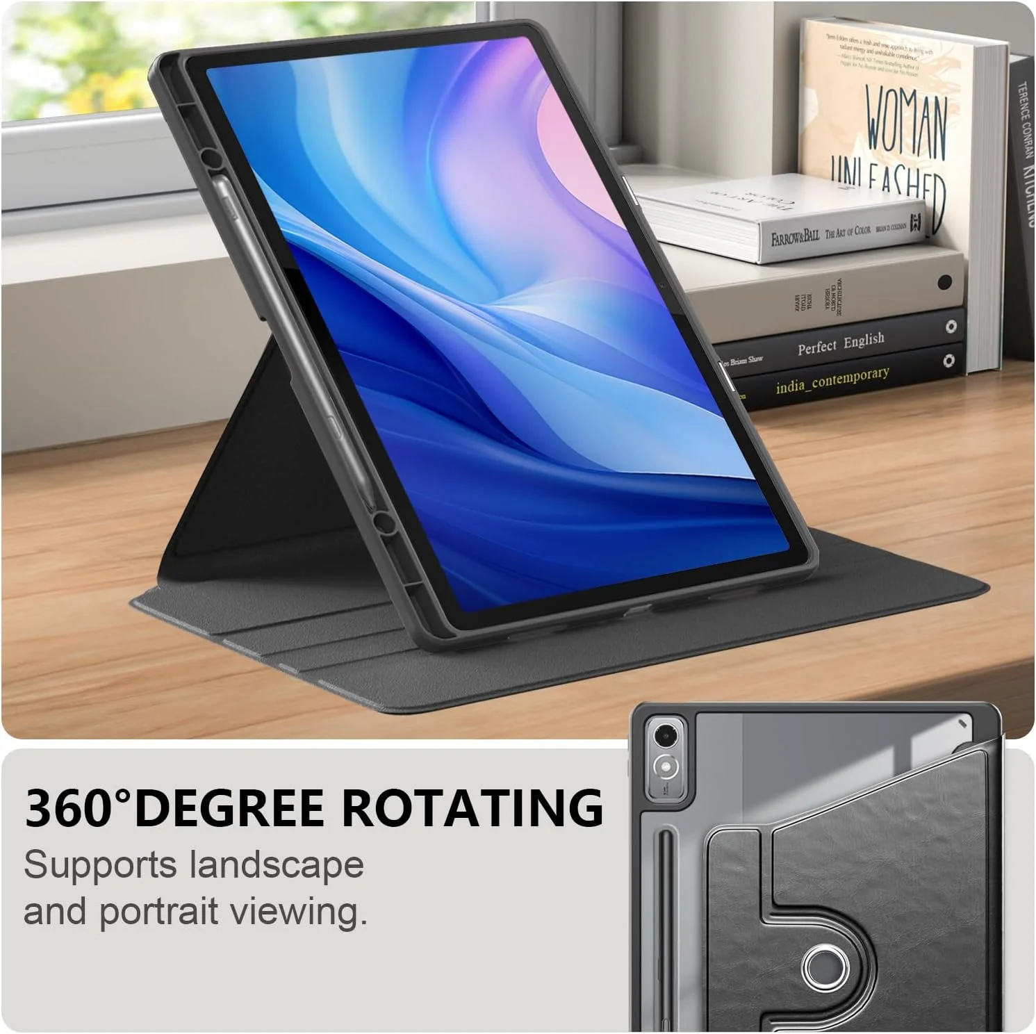 کاور یرنو مناسب برای تبلت لنوو تب P12 سایز 12.7 اینچ، چرخش 360 درجه، کاور محافظ پشتی شفاف با قابلیت خواب/بیدار شدن خودکار، مشکی کاور یرنو مناسب برای تبلت لنوو تب P12 سایز 12.7 اینچ، چرخش 360 درجه، کاور محافظ پشتی شفاف با قابلیت خواب/بیدار شدن خودکار، مشکی