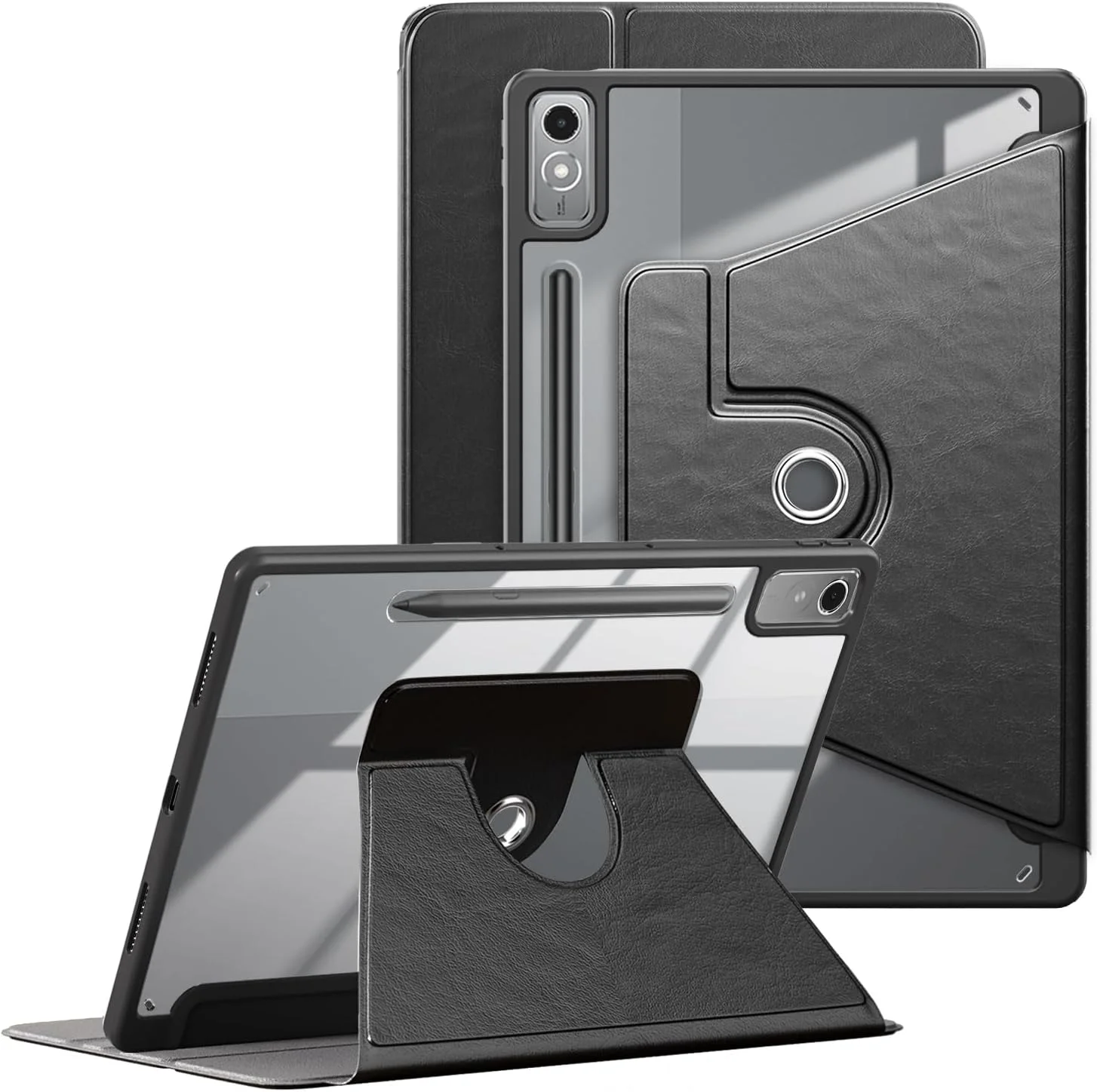 Yiernuo Case for Lenovo Tab P12 12.7 Inch Tablet, 360° Rotation, Transparent Back Cover Protective Case with Auto Sleep/Wake, Black Yiernuo Case for Lenovo Tab P12 12.7 Inch Tablet, 360° Rotation, Transparent Back Cover Protective Case with Auto Sleep/Wake, Black