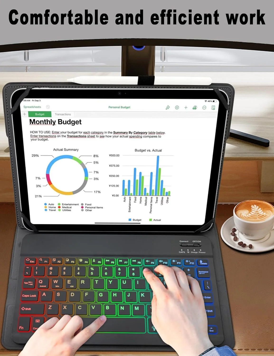 XCHYTECHER Universal Tablet Keyboard Case for 9.7",10.1",10.2",10.5",10.9",11" Tablets, 7 Color Rainbow Backlit Removable Keypad with Pen Holder for Android 10.1 inch Tablet (Black) + Mouse XCHYTECHER Universal Tablet Keyboard Case for 9.7",10.1",10.2",10.5",10.9",11" Tablets, 7 Color Rainbow Backlit Removable Keypad with Pen Holder for Android 10.1 inch Tablet (Black) + Mouse