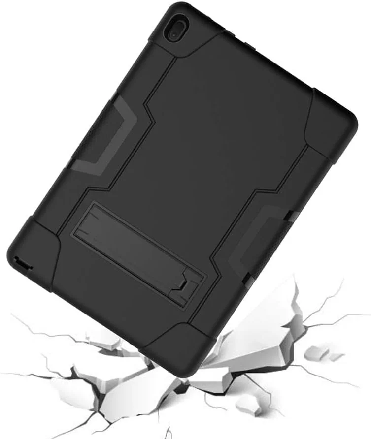 Cherrry for Lenovo Tab E10 (TB-X104F) Case,Heavy Duty Shockproof Hybrid Rugged Hard Armor Full Body Protective Case (Built-in Stand) for Lenovo Tablet 2018 Tab E 10 10.1 Inch Case (Black/Black)