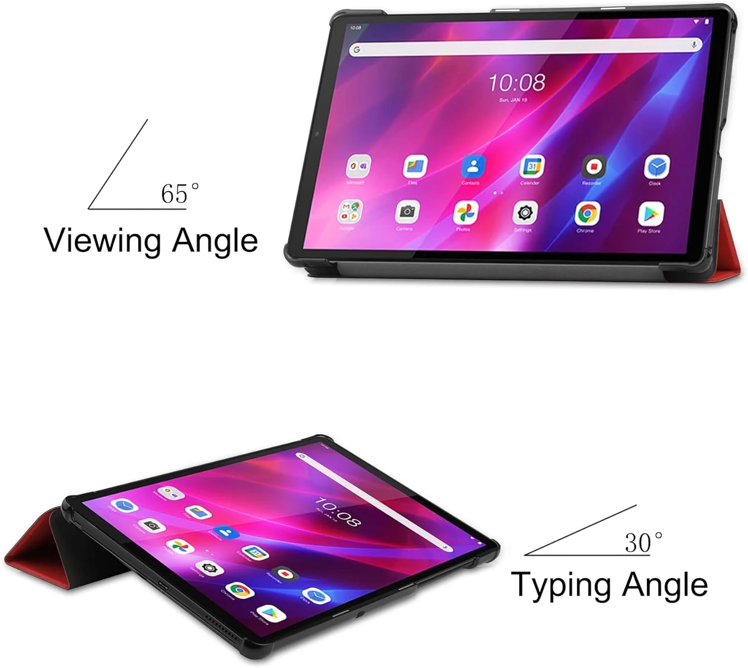 کیف تبلت مسافرتی سازگار با تبلت لنوو تب K10 10.3 اینچی TB-X6C6F TB-X6C6X TB-X6C6NBF، کیف سه لایه تاشو باریک هوشمند با روکش سخت و پایه
