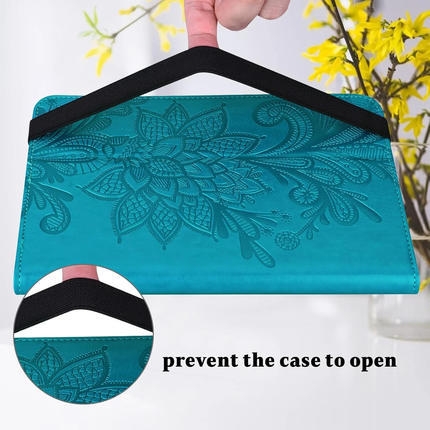 کیف محافظ تبلت VODEFOX مناسب برای تبلت لنوو تب M9 با صفحه نمایش 9.0 اینچ (مدل TB-310FU، عرضه شده در سال 2023)، طراحی برجسته توری گلدار، کیف چرمی PU تاشو با بند کشسان برای تبلت لنوو تب M9 - آبی کیف محافظ تبلت VODEFOX مناسب برای تبلت لنوو تب M9 با صفحه نمایش 9.0 اینچ (مدل TB-310FU، عرضه شده در سال 2023)، طراحی برجسته توری گلدار، کیف چرمی PU تاشو با بند کشسان برای تبلت لنوو تب M9 - آبی