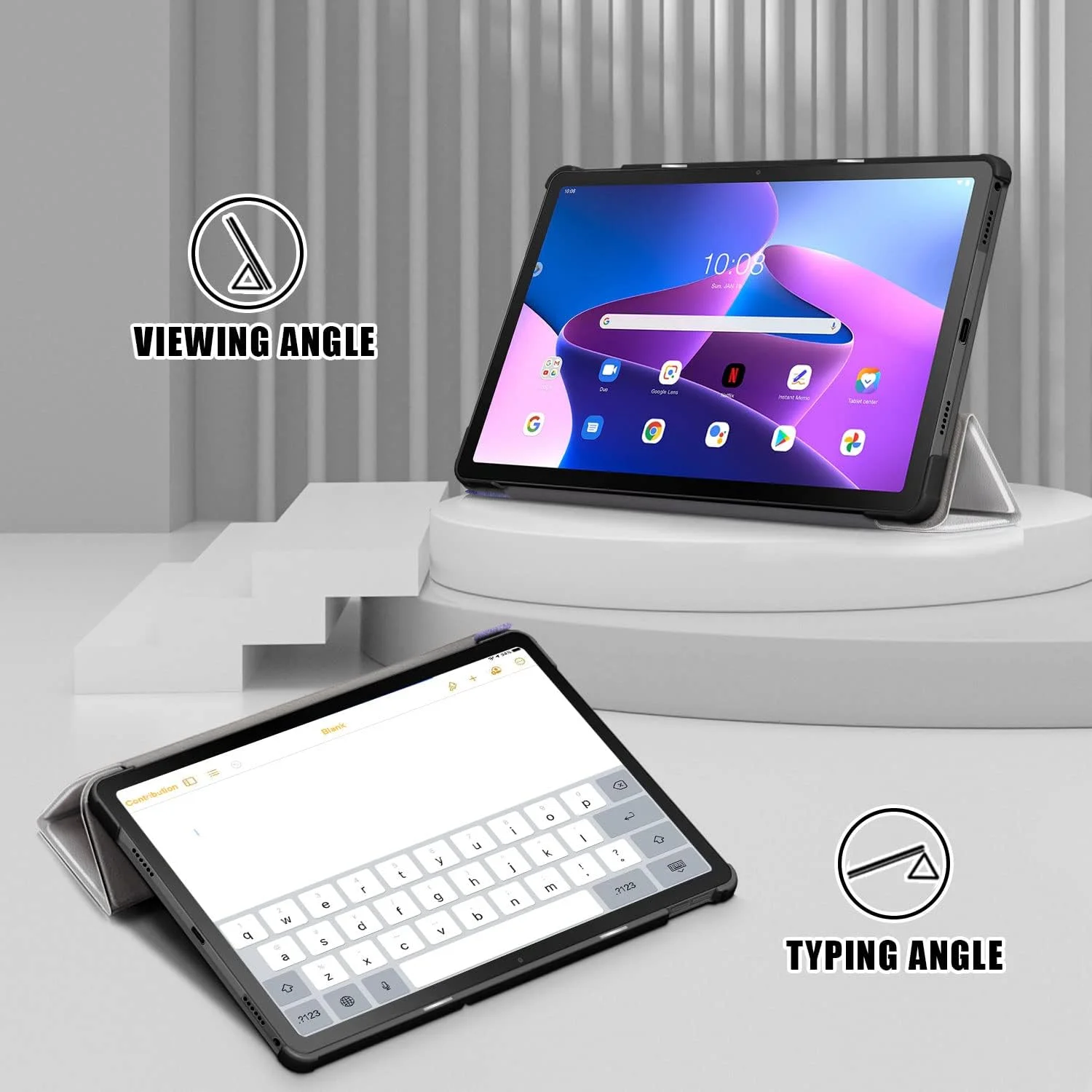 کاور تبلت DINGGUAGUA هارد کیس برای تبلت Lenovo Tab M10 Plus (نسل 3) 10.6 اینچ TB-125F/TB-128F 2022، فوق العاده نازک با عملکرد خواب/بیدار و استند، طرح جغد