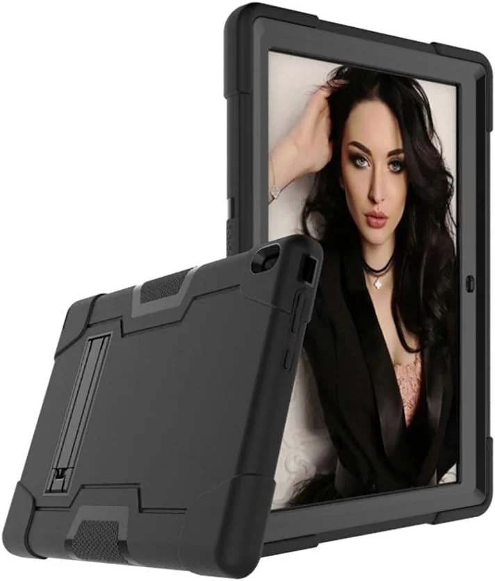 کاور محافظتی چری برای تبلت لنوو Tab E10 (TB-X104F)، کاور مقاوم در برابر ضربه، زره سخت و بادوام، محافظ کامل بدنه (دارای استند داخلی) برای تبلت لنوو Tab E 10 مدل 2018 با صفحه نمایش 10.1 اینچی (مشکی/مشکی) کاور محافظتی چری برای تبلت لنوو Tab E10 (TB-X104F)، کاور مقاوم در برابر ضربه، زره سخت و بادوام، محافظ کامل بدنه (دارای استند داخلی) برای تبلت لنوو Tab E 10 مدل 2018 با صفحه نمایش 10.1 اینچی (مشکی/مشکی)