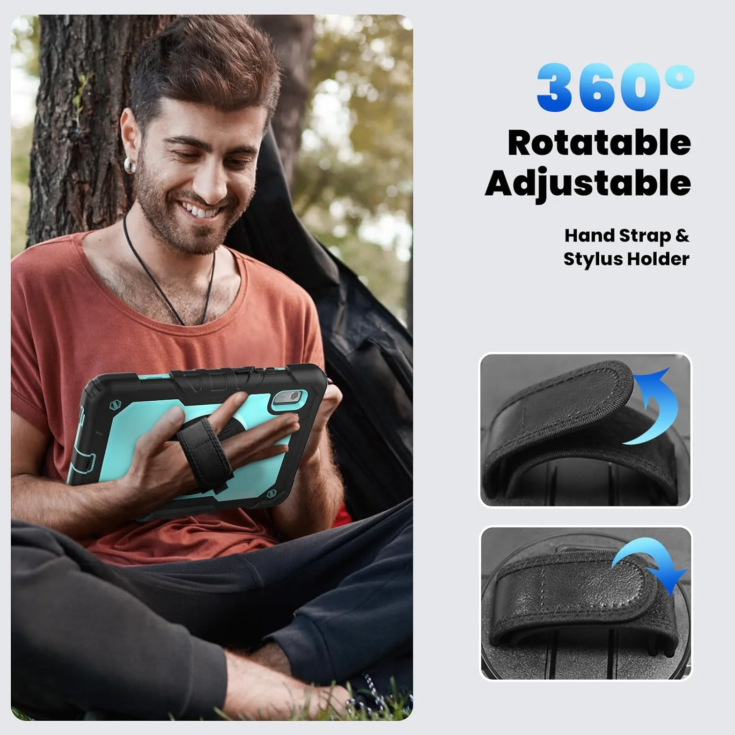 کیف محافظ تبلت مقاوم Nincyee برای Lenovo Tab M9 9 اینچ 2023 TB310، کاور سیلیکونی رنگین کمانی ضد ضربه 3 در 1 با جای مداد، بند شانه، بند دستی، پایه تاشو کیف محافظ تبلت مقاوم Nincyee برای Lenovo Tab M9 9 اینچ 2023 TB310، کاور سیلیکونی رنگین کمانی ضد ضربه 3 در 1 با جای مداد، بند شانه، بند دستی، پایه تاشو
