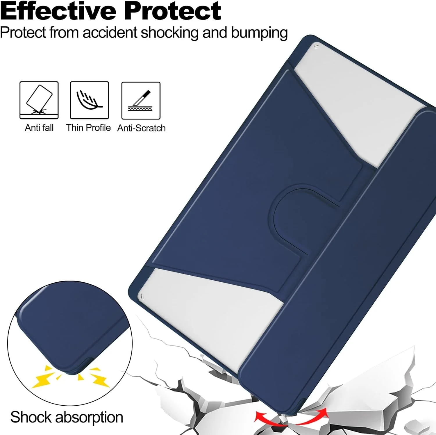 کیف تبلت A-BEAUTY سازگار با تبلت لنوو تب M11 سایز 11 اینچ مدل TB330FU سال 2024 به همراه جای قلم، پایه چرخان 360 درجه و عملکرد خواب/بیدار شدن خودکار، سرمه ای