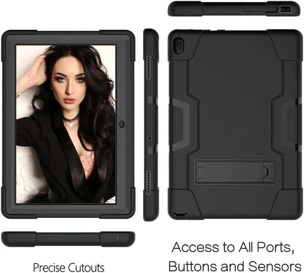 کاور محافظتی چری برای تبلت لنوو Tab E10 (TB-X104F)، کاور مقاوم در برابر ضربه، زره سخت و بادوام، محافظ کامل بدنه (دارای استند داخلی) برای تبلت لنوو Tab E 10 مدل 2018 با صفحه نمایش 10.1 اینچی (مشکی/مشکی) کاور محافظتی چری برای تبلت لنوو Tab E10 (TB-X104F)، کاور مقاوم در برابر ضربه، زره سخت و بادوام، محافظ کامل بدنه (دارای استند داخلی) برای تبلت لنوو Tab E 10 مدل 2018 با صفحه نمایش 10.1 اینچی (مشکی/مشکی)