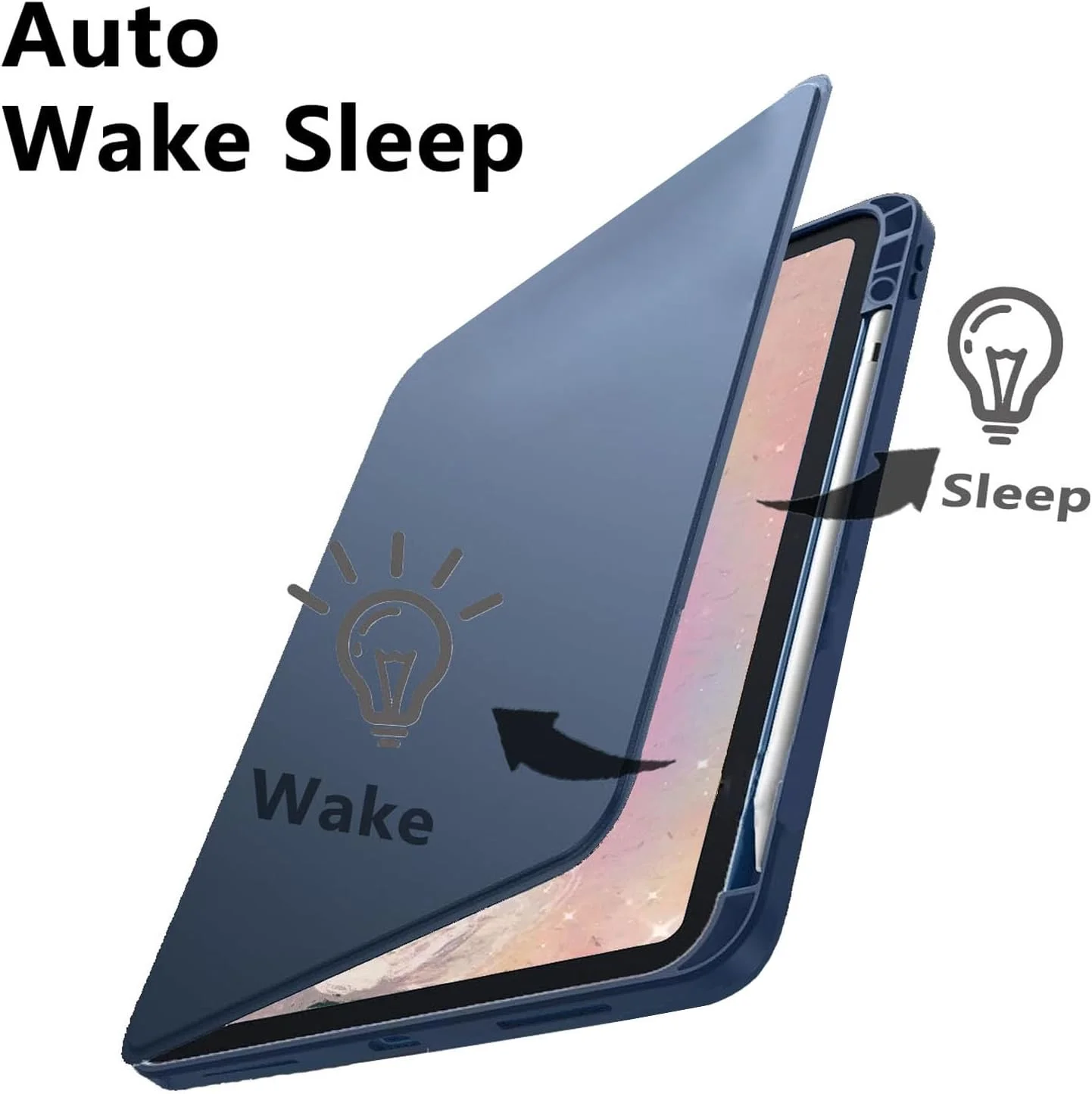 کیف تبلت A-BEAUTY سازگار با تبلت لنوو تب M11 سایز 11 اینچ مدل TB330FU سال 2024 به همراه جای قلم، پایه چرخان 360 درجه و عملکرد خواب/بیدار شدن خودکار، سرمه ای