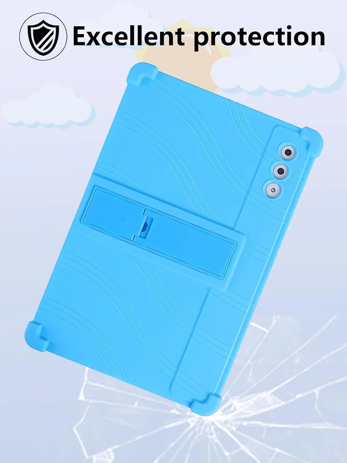 کاور سیلیکونی تبلت لنوو YOGA Tab Plus 12.7 اینچی با پوشش کامل، ضد ضربه، ضد خش، پایه قابل تنظیم و روکش سیلیکونی نرم، آبی روشن کاور سیلیکونی تبلت لنوو YOGA Tab Plus 12.7 اینچی با پوشش کامل، ضد ضربه، ضد خش، پایه قابل تنظیم و روکش سیلیکونی نرم، آبی روشن