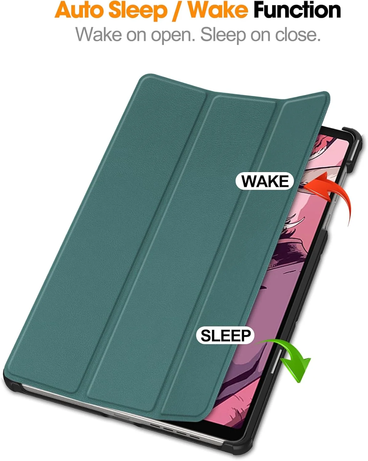 کیف تبلت RanTuo برای Lenovo Legion Y700 2023، چرم PU، سبک و نازک، ضد آب، ضد گرد و غبار، قاب محافظ ضد افتادن برای Lenovo Legion Y700 2023 (سبز تیره)