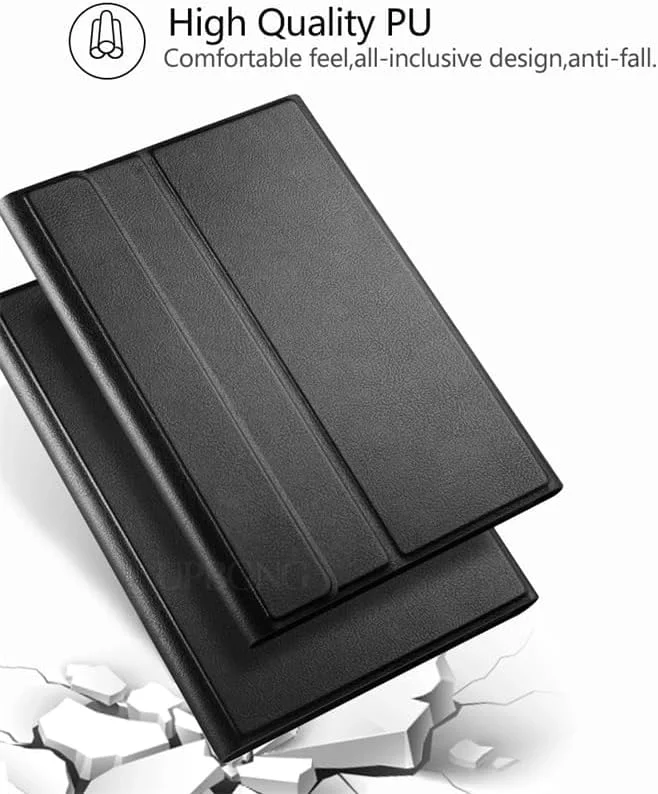 کاور کیبورد عربی و انگلیسی Gruattreay سازگار با تبلت Lenovo Tab P12/Xiaoxin Pad Pro 12.7 اینچ 2023 (TB-370FU/TB-371FC)، کیف چرمی تبلت با کیبورد بلوتوثی جداشدنی و ماوس ترک پد