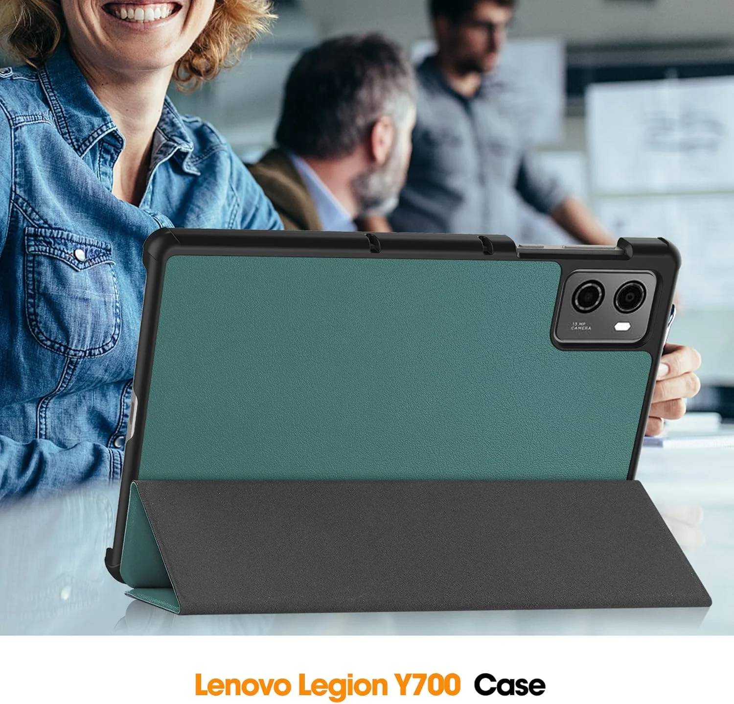 کیف تبلت RanTuo برای Lenovo Legion Y700 2023، چرم PU، سبک و نازک، ضد آب، ضد گرد و غبار، قاب محافظ ضد افتادن برای Lenovo Legion Y700 2023. (سبز تیره)