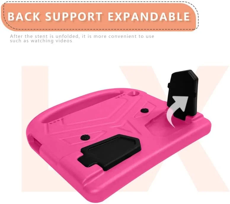 کیف تبلت Nikaque مناسب برای Lenovo Tab M10 HD 2nd TB-X306F/TB-X306X 10.1 اینچی 2020، مناسب کودکان، دارای دسته با پایه، پوشش فوم EVA ایمن، سبک وزن، پوشش محافظ ضد ضربه، رز