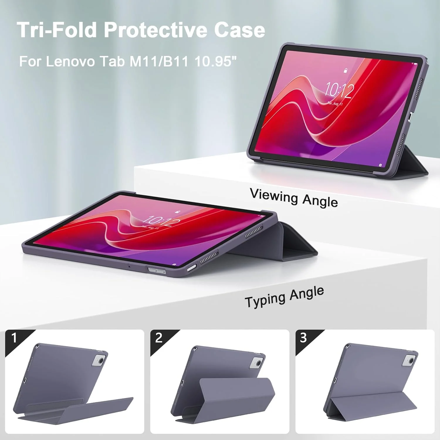 کیف تبلت توبفیت مناسب برای لنوو تب M11، کیف محافظ هوشمند مغناطیسی فوق العاده باریک برای تبلت لنوو تب M11 11 اینچی (بنفش) کیف تبلت توبفیت مناسب برای لنوو تب M11، کیف محافظ هوشمند مغناطیسی فوق العاده باریک برای تبلت لنوو تب M11 11 اینچی (بنفش)