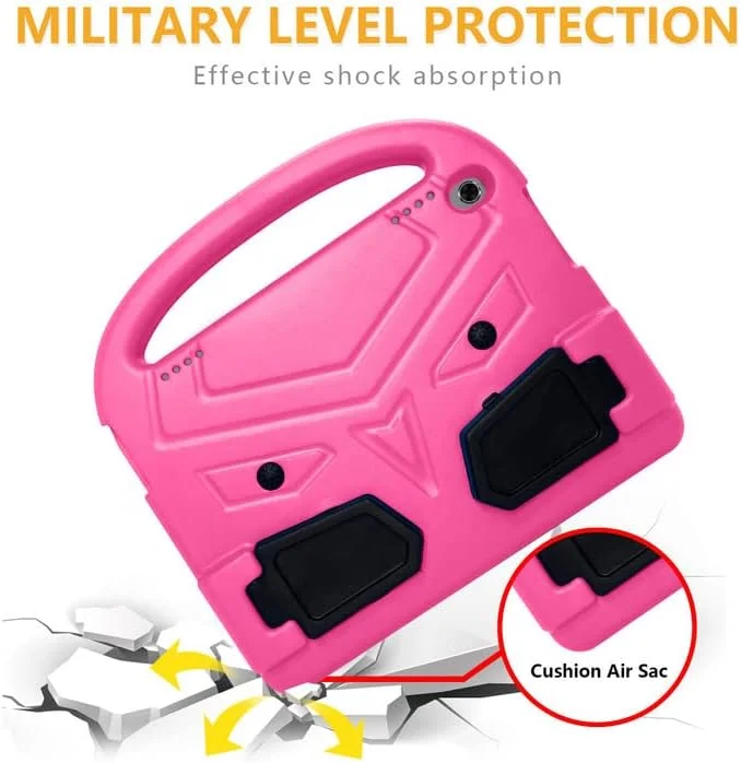 کیف تبلت Nikaque مناسب برای Lenovo Tab M10 HD 2nd TB-X306F/TB-X306X 10.1 اینچی 2020، مناسب کودکان، دارای دسته با پایه، پوشش فوم EVA ایمن، سبک وزن، پوشش محافظ ضد ضربه، رز