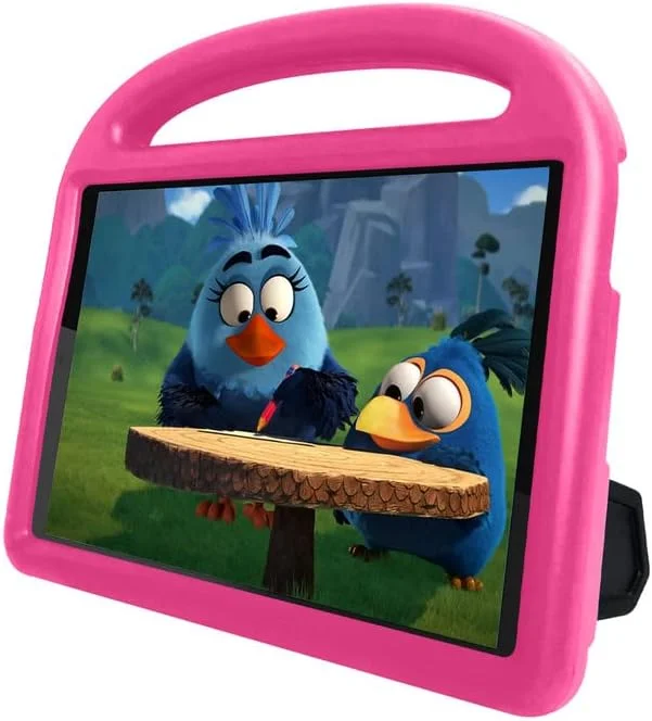 کیف تبلت Nikaque مناسب برای Lenovo Tab M10 HD 2nd TB-X306F/TB-X306X 10.1 اینچی 2020، مناسب کودکان، دارای دسته با پایه، پوشش فوم EVA ایمن، سبک وزن، پوشش محافظ ضد ضربه، رز