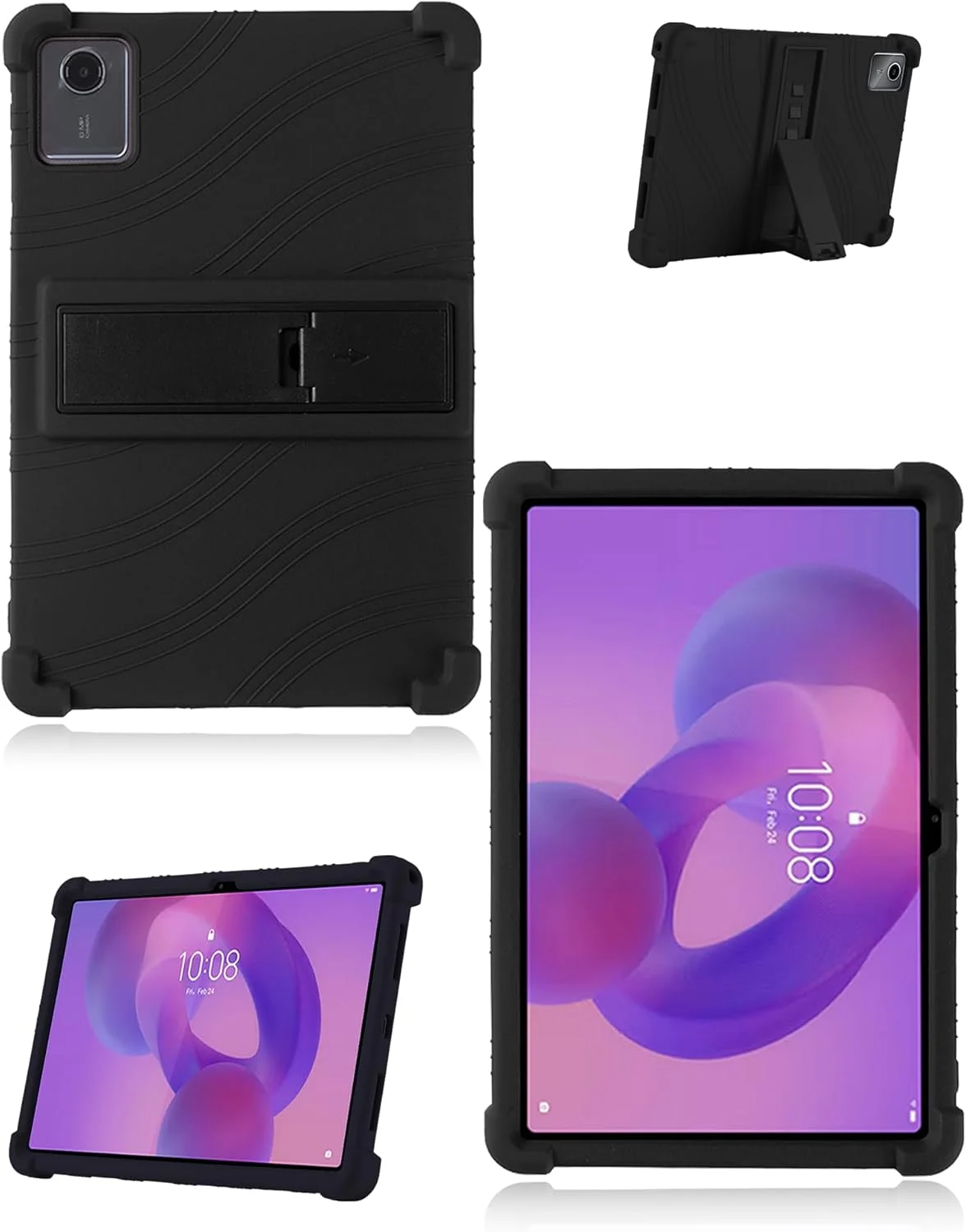 کاور تبلت لنوو تب M11 11 اینچی، کاور سیلیکونی نرم تبلت با پایه ضد لغزش، مقاوم در برابر ضربه و افتادن - مشکی