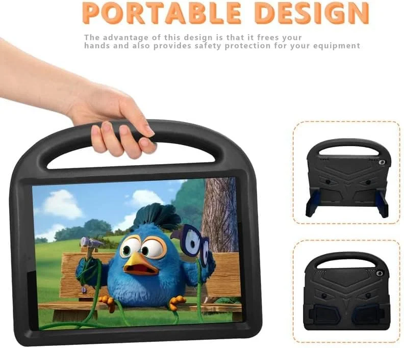 کیف تبلت Nikaque مناسب برای لنوو تب M10 HD نسل دوم TB-X306F/TB-X306X 10.1 اینچ 2020، مناسب کودکان، دارای دسته با استند، پوشش فوم EVA ایمن، سبک وزن، پوشش محافظ ضد ضربه، مشکی