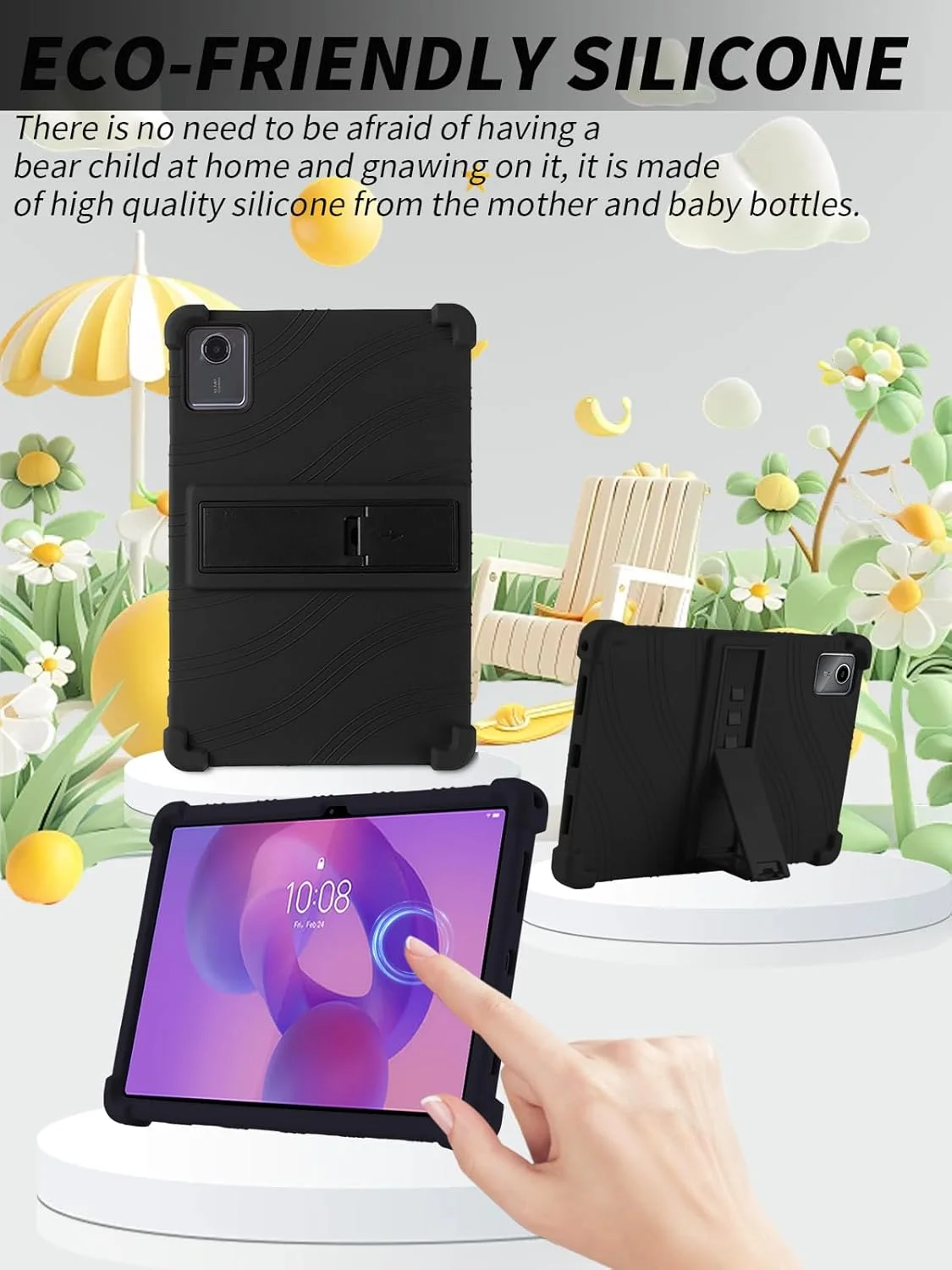 کاور تبلت لنوو تب M11 11 اینچی، کاور سیلیکونی نرم تبلت با پایه ضد لغزش، مقاوم در برابر ضربه و افتادن - مشکی کاور تبلت لنوو تب M11 11 اینچی، کاور سیلیکونی نرم تبلت با پایه ضد لغزش، مقاوم در برابر ضربه و افتادن - مشکی